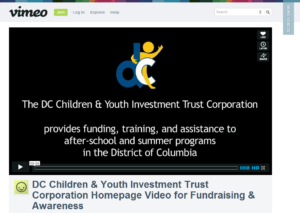 Vimeo channel landing page for DC Children and Youth Investment Trust Corporation