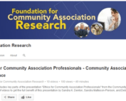 Foundation for Community Association Research blue banner