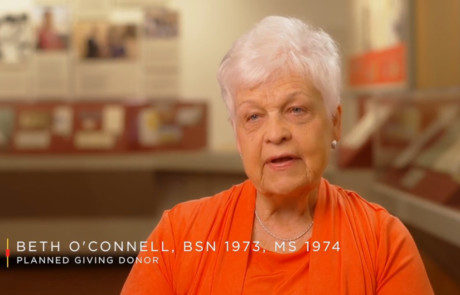 University of Maryland Office of Planned Giving School of Nursing docent donor video featuring Beth O'Connell