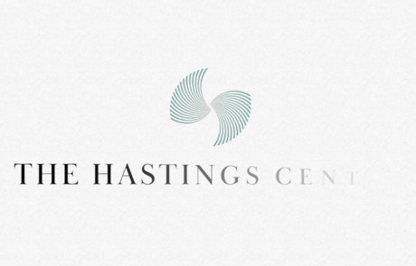 The Hastings Center animated logo rebranding on textured background