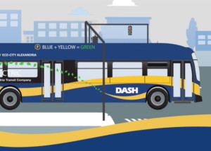 transit signal priority video custom animated bus moving through intersection