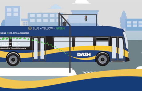 transit signal priority video custom animated bus moving through intersection