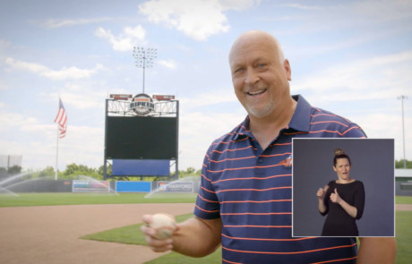 Thumbnail for Disability Employment Awareness Video with Cal Ripken holding baseball and ASL interpreter picture in picture