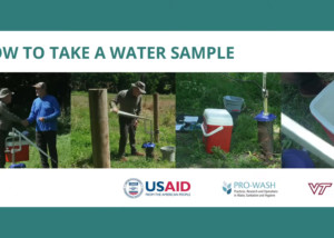 Thumbnail of a global development training video showing how to collect water sample