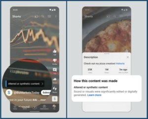 Screenshot of YouTube label for altered or synthetic content