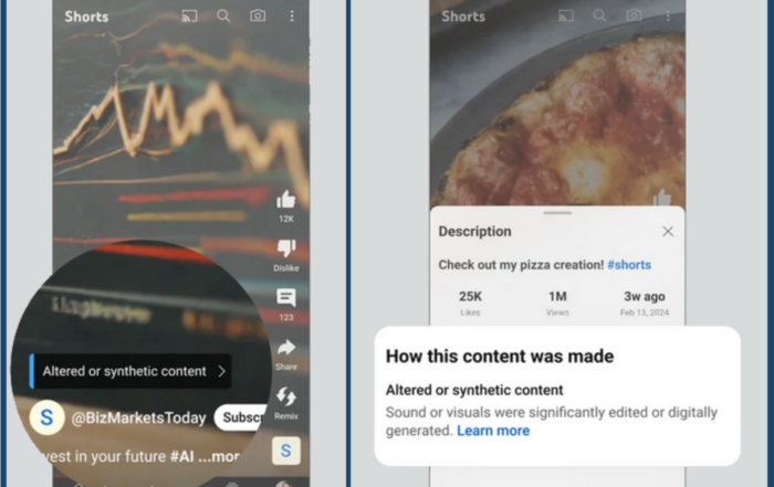 Screenshot of YouTube label for altered or synthetic content