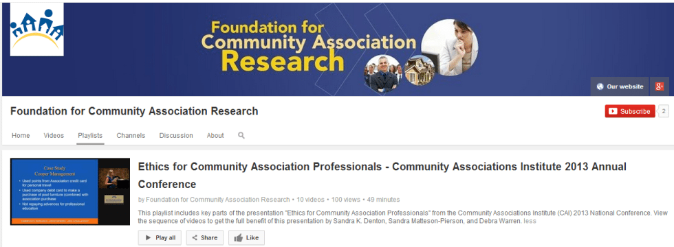 Foundation for Community Association Research blue banner