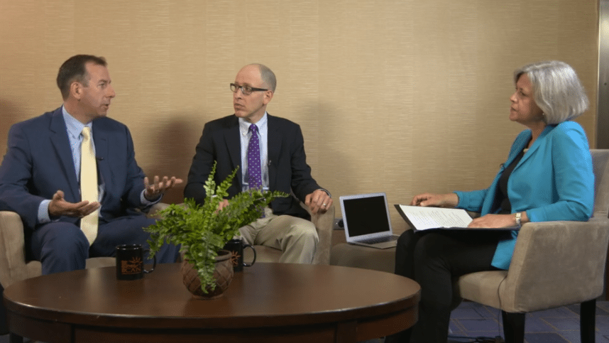 thumbnail of two medical experts and an interviewer during a medical conversations video