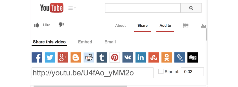 YouTube add video icons bar