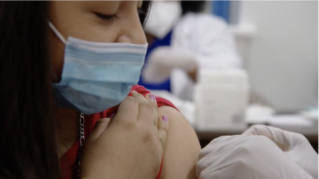 thumbnail of Young Latina being vaccinated for Vaccinate with Confidence video