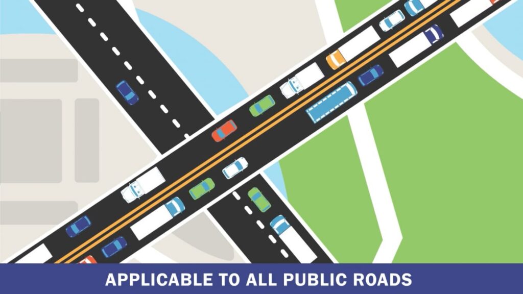 an animated graphic of cars driving on a bridge going perpendicular of a road | animated video production Washington DC