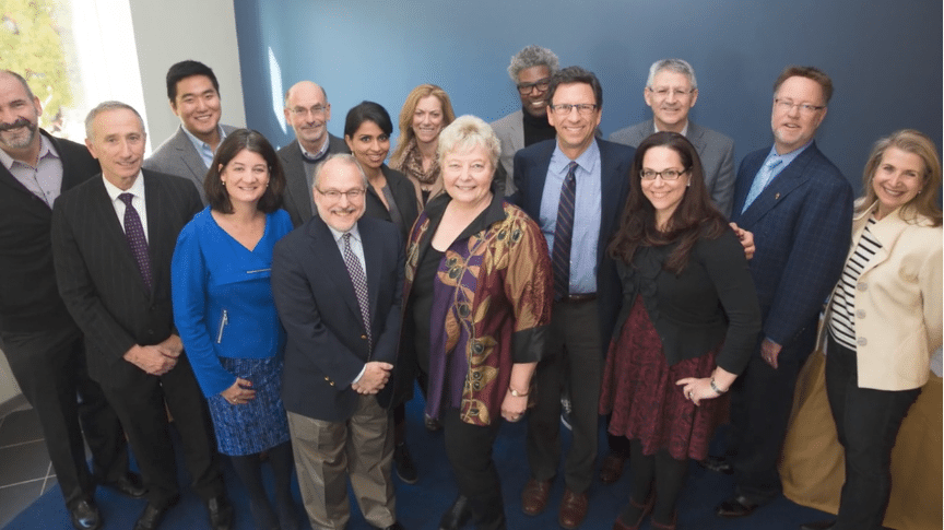 Nonprofit leadership team and volunteer board group portrait