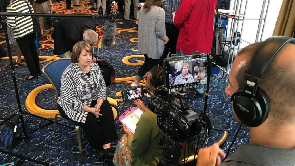 Washington DC video production team filming on location