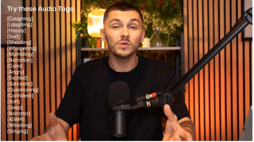 Staff member of ElevenLabs explaining audio tags