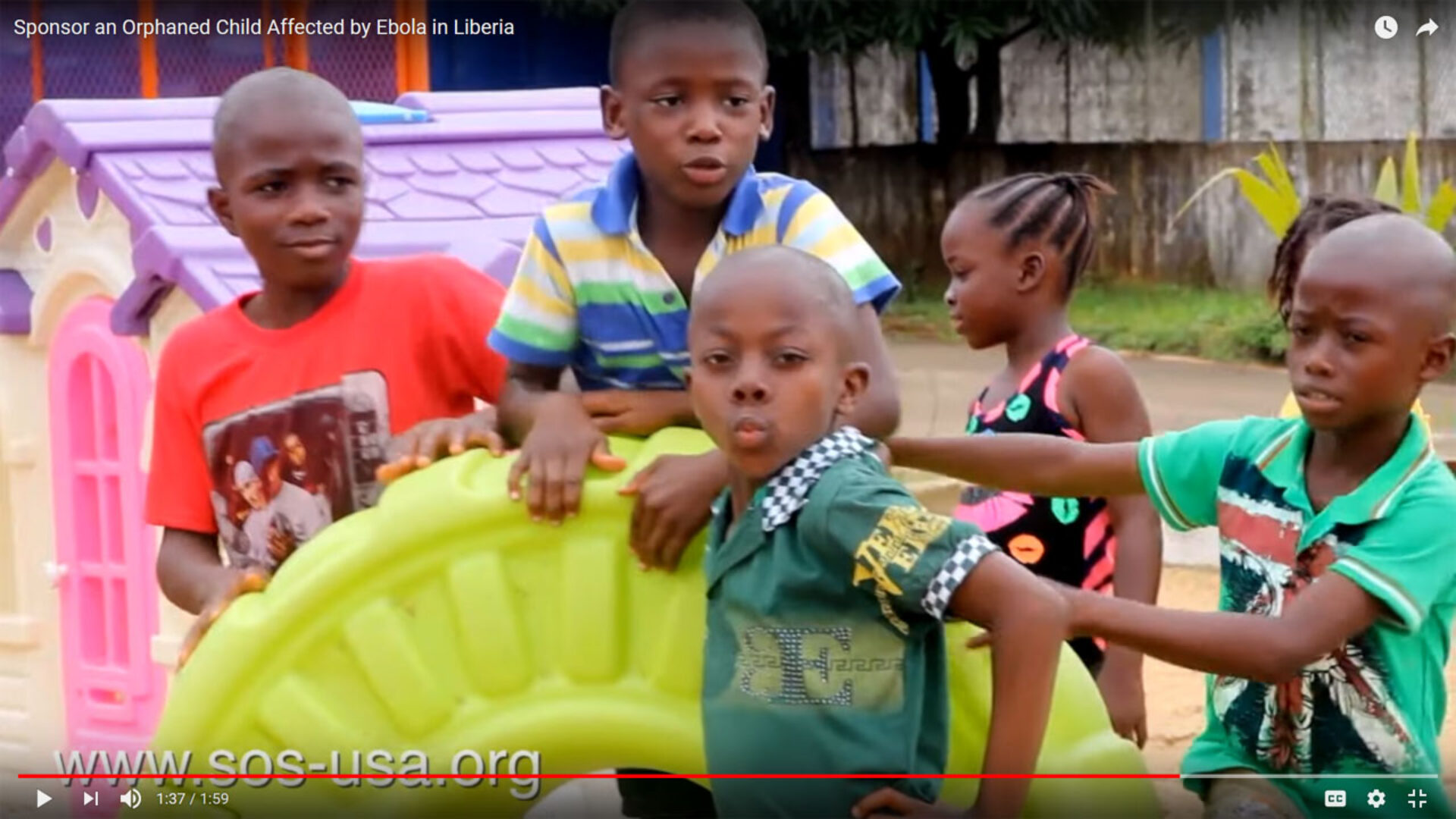 online fundraising video with orphaned children sponsor request