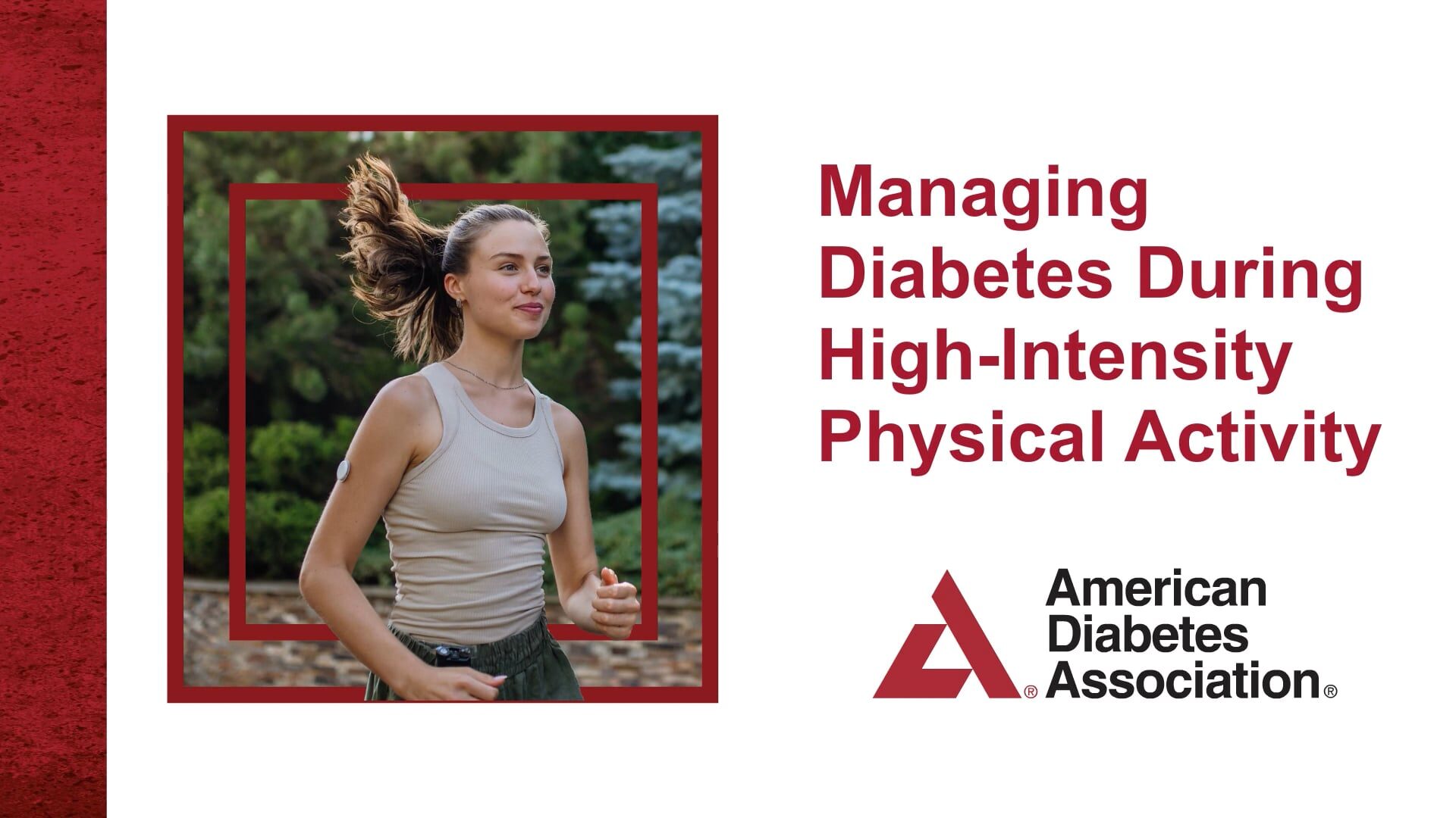 thumbnail for a high-intensity exercise and diabetes video showing a teenage woman running