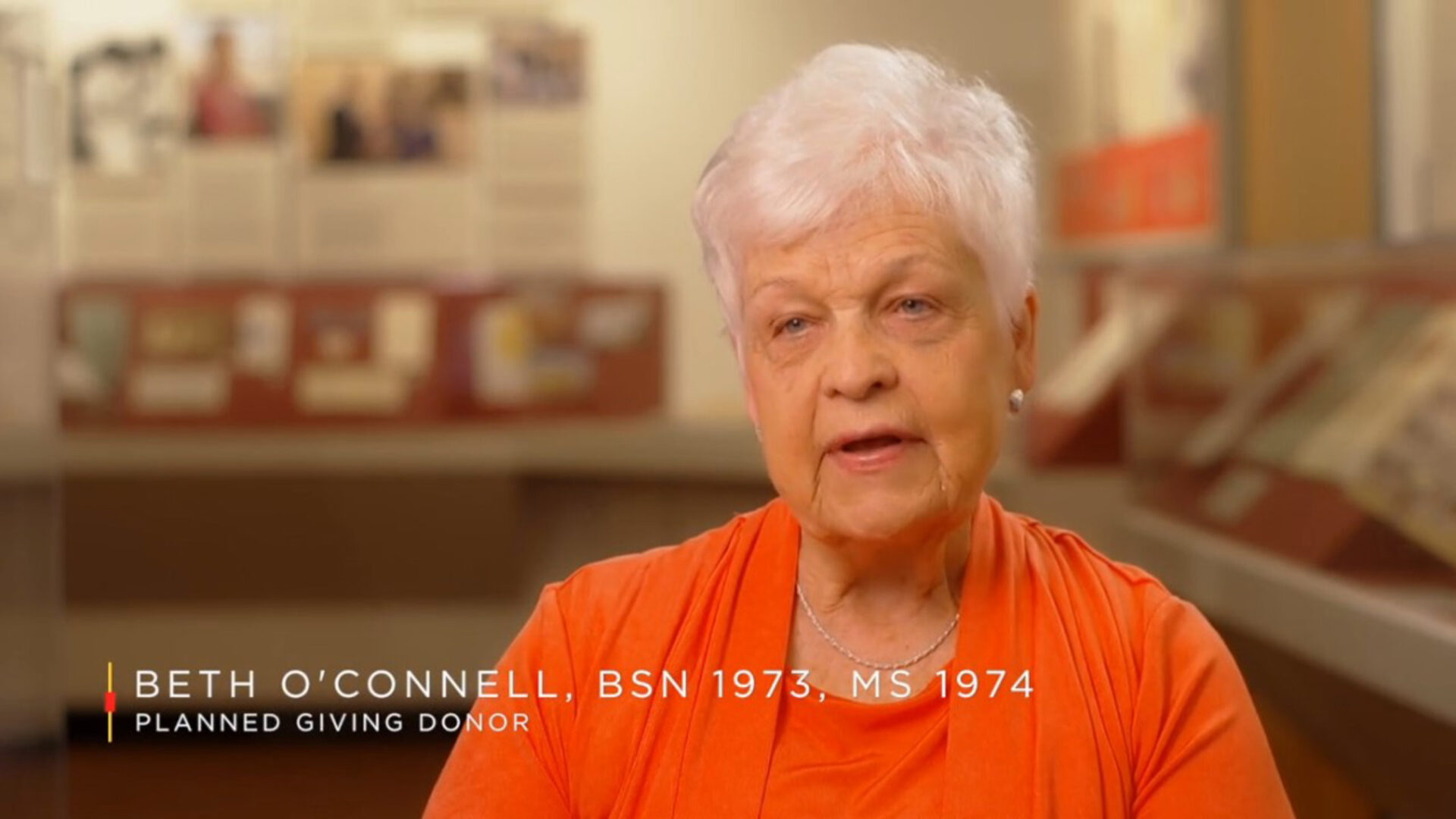 University of Maryland Office of Planned Giving School of Nursing docent donor video featuring Beth O'Connell